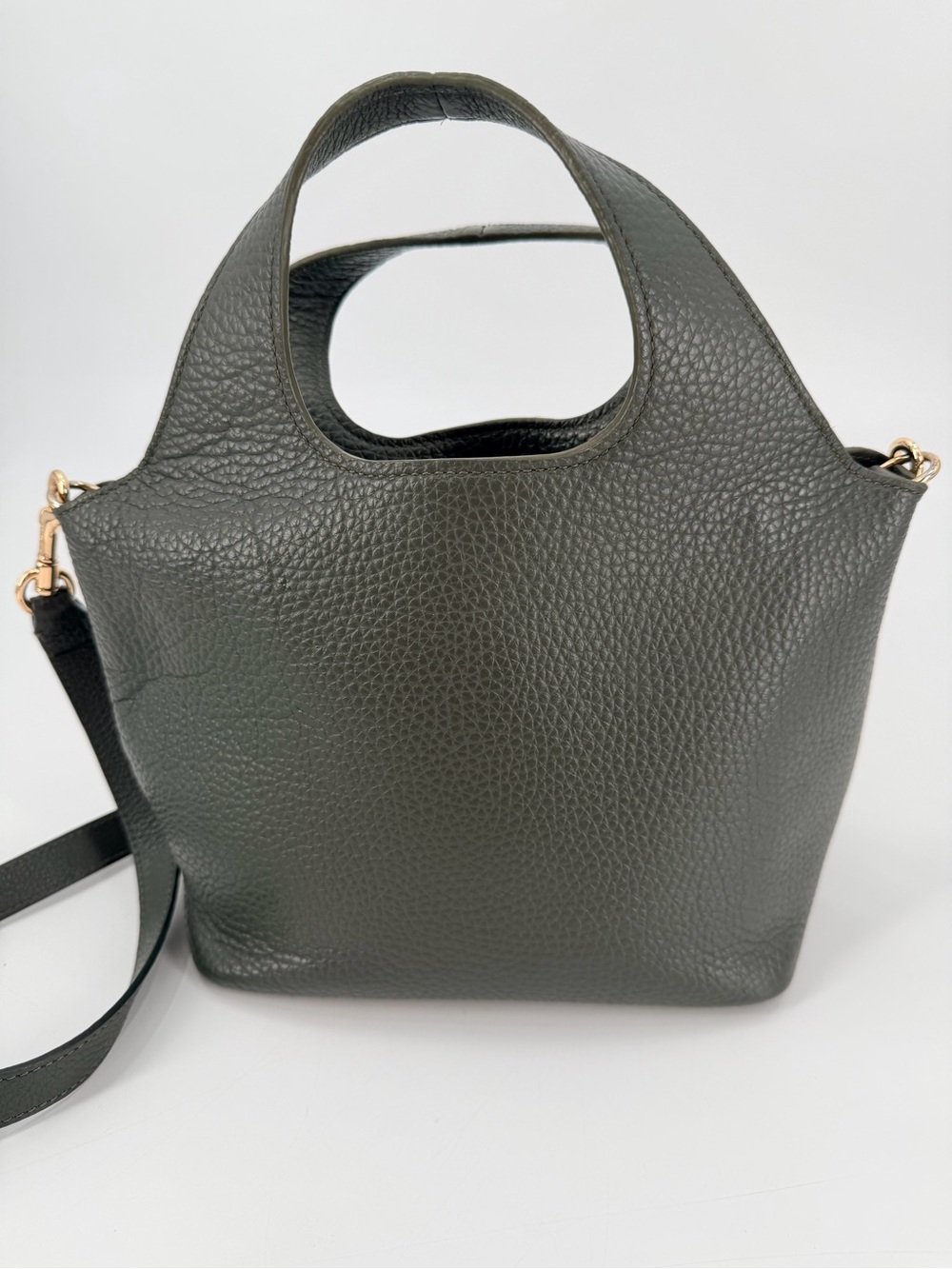 Cuyana Dark Olive Mini System Tote Bag + Crossbody Strap - Picture 5 of 9